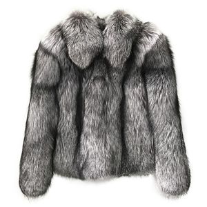HANDMADE Natural Silver Fox Coat_M in hand